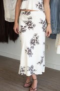 Kasey Cream and Grey Floral Skirt