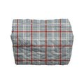 Willow Plaid Blue Embroidered Makeup Bag