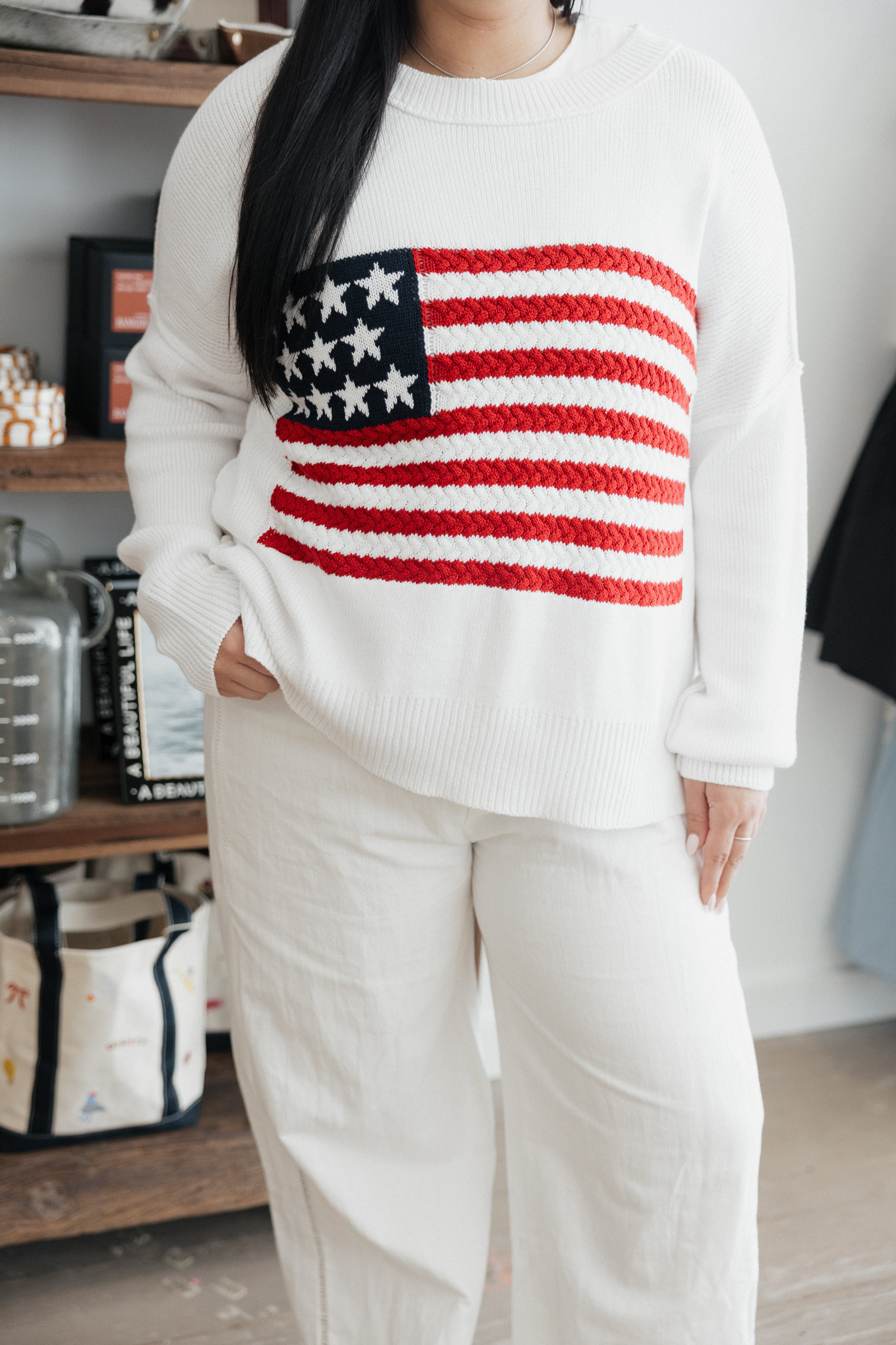 American Honey Sweater in White
