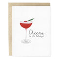 Cheers Holiday Cocktail Hand-Illustrated Greeting Card