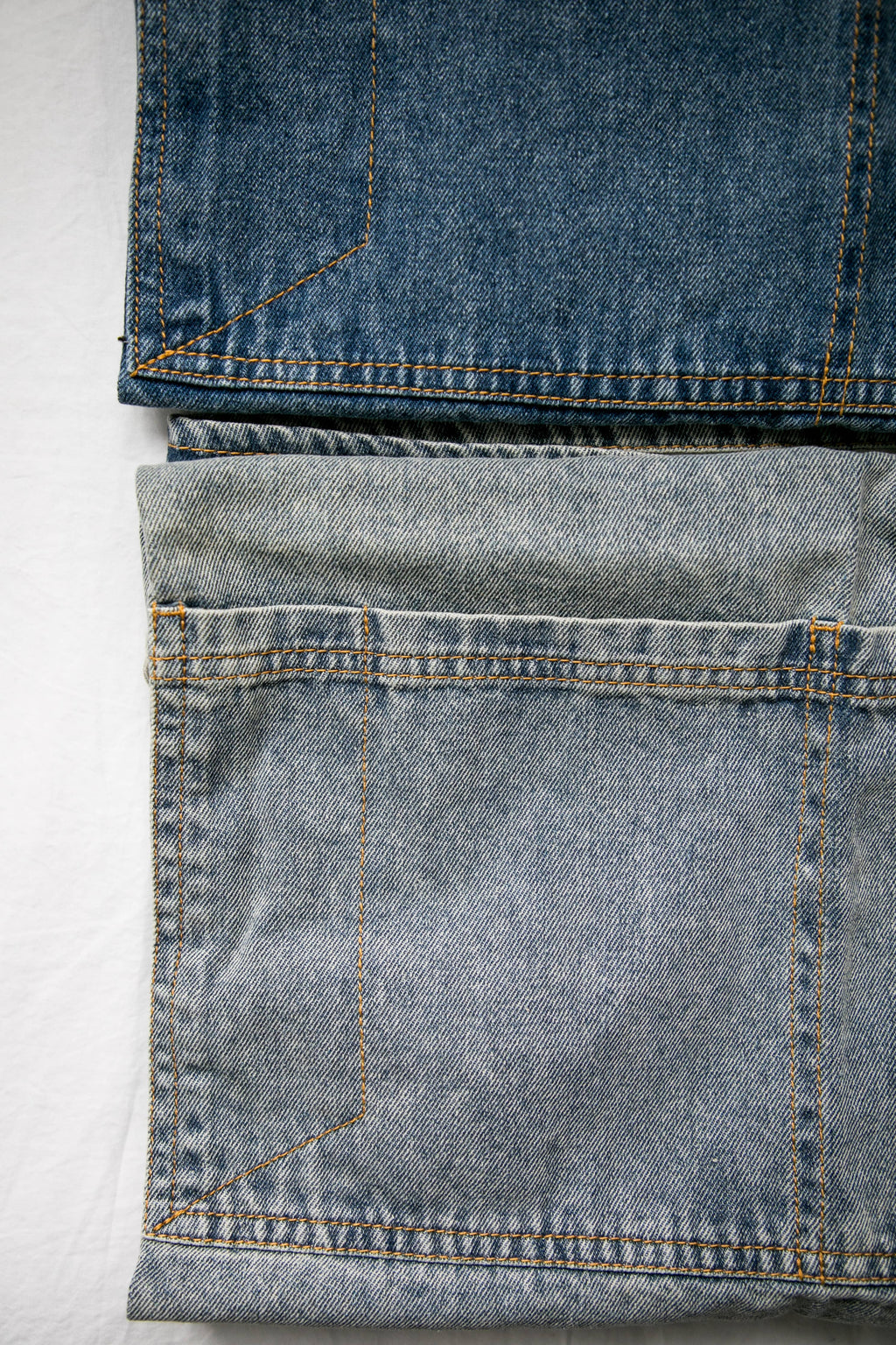 Washed Denim Apron Embroidered