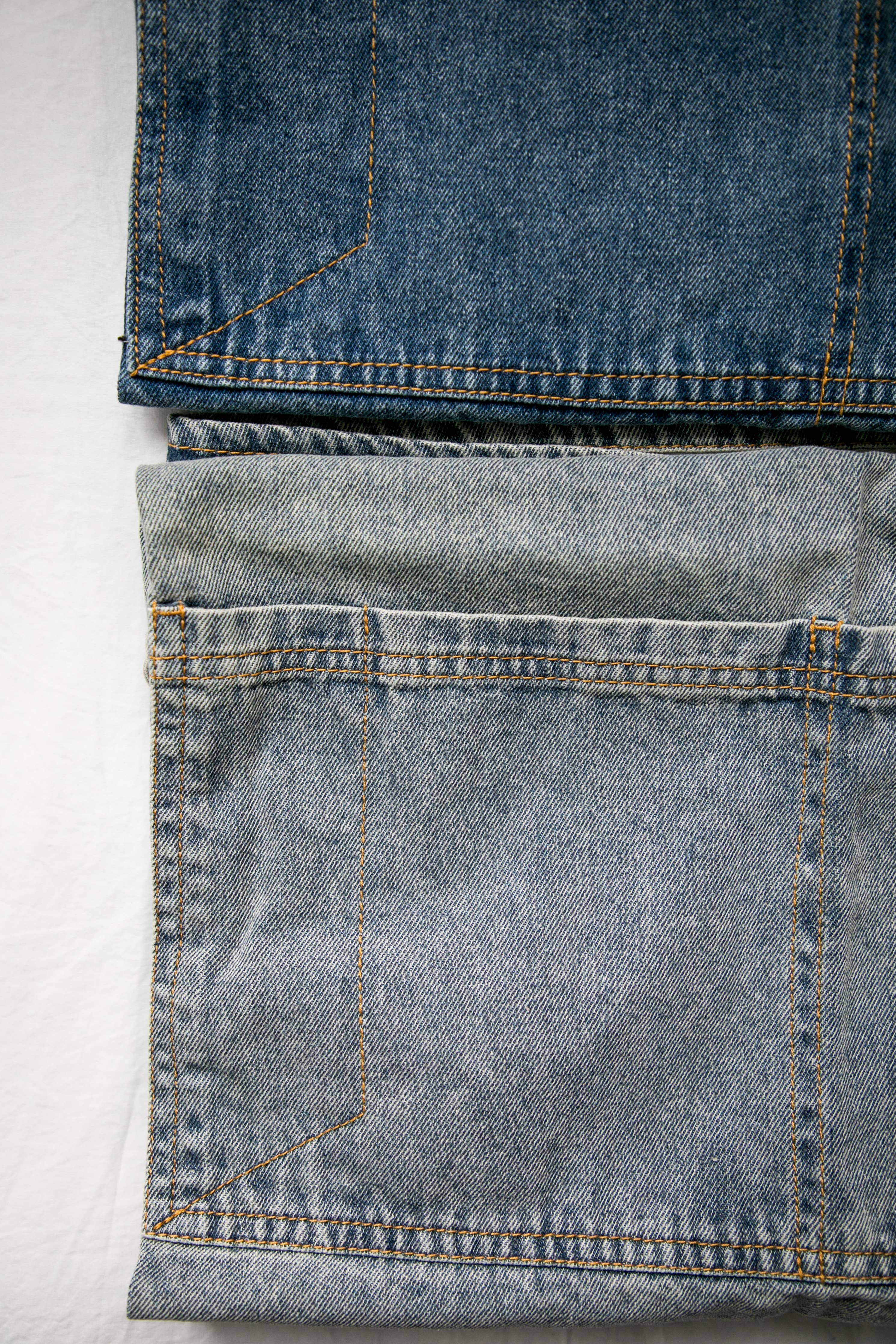 Washed Denim Apron Embroidered