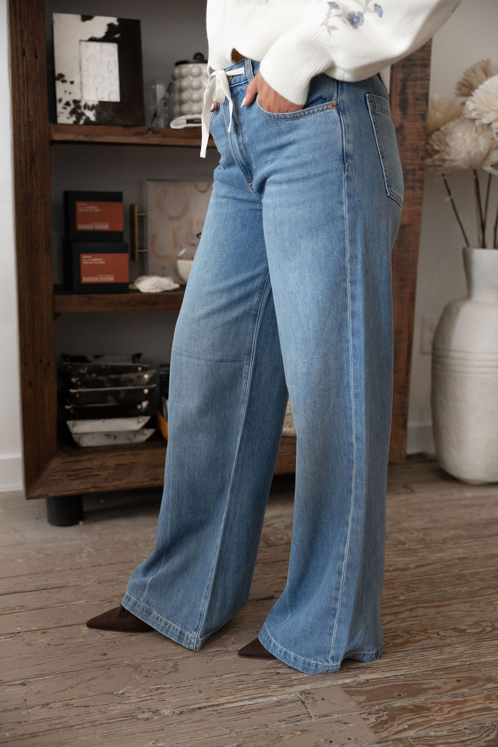 Jadyn Low Palazzo Denim