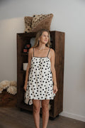 Margie Cream Polka Dotted Dress
