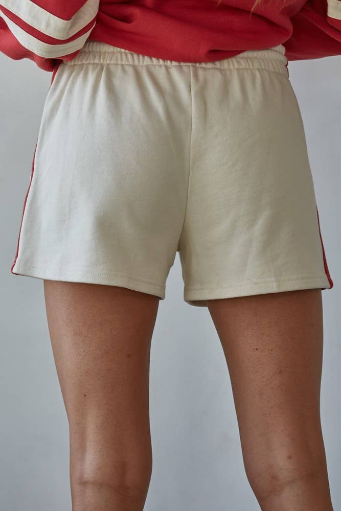 Stars and Stripes Knit Cotton French Terry Shorts