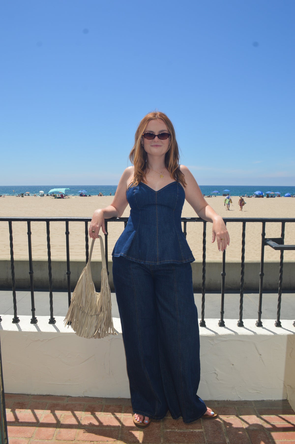 Gigi Denim Peplum Top