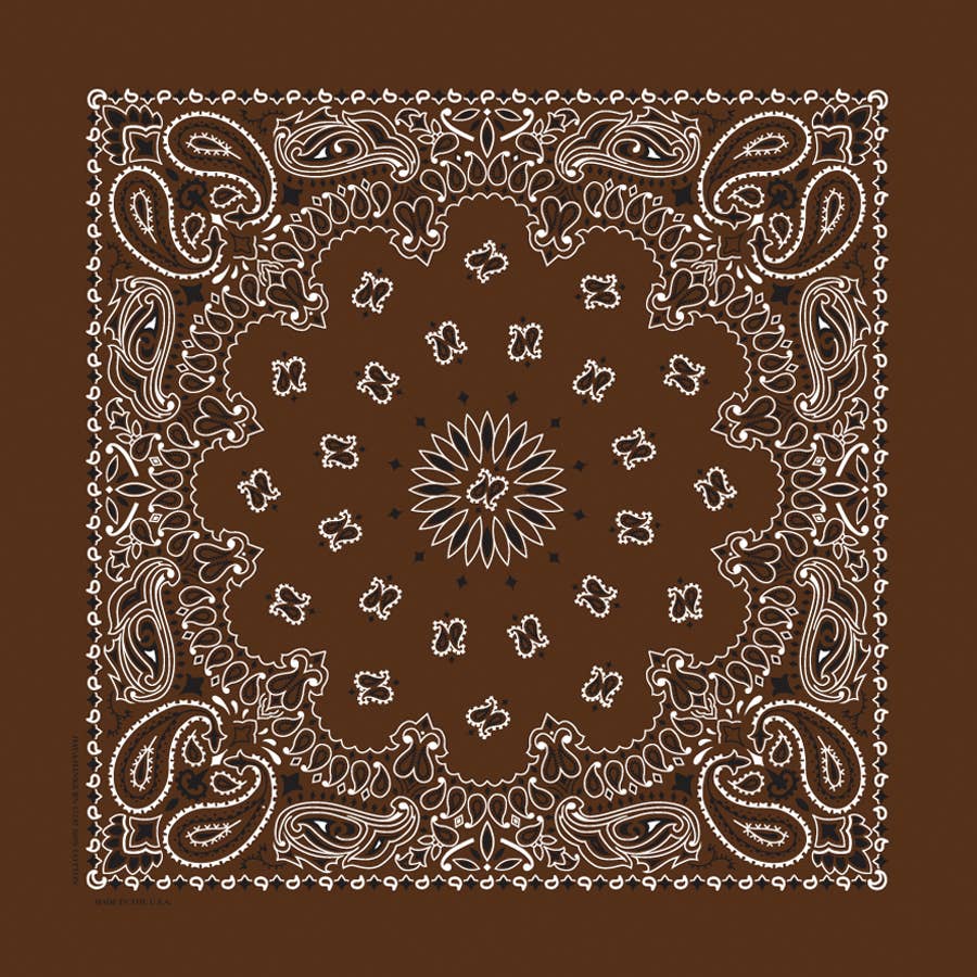 Cocoa Paisley Embroidered Bandana