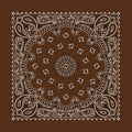 Cocoa Paisley Embroidered Bandana