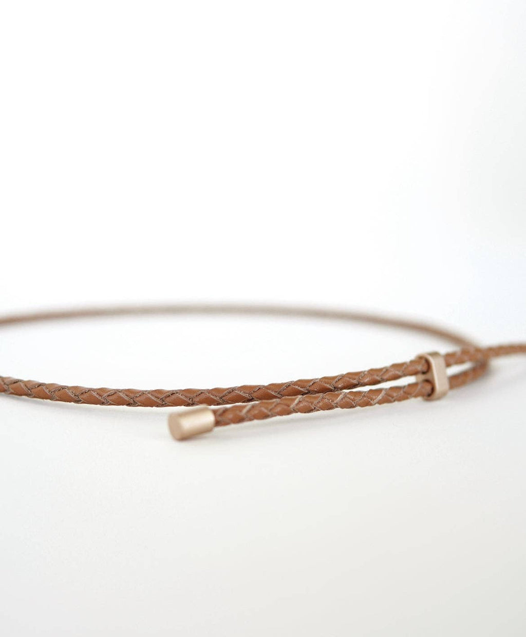Braided leather hat band - Brown