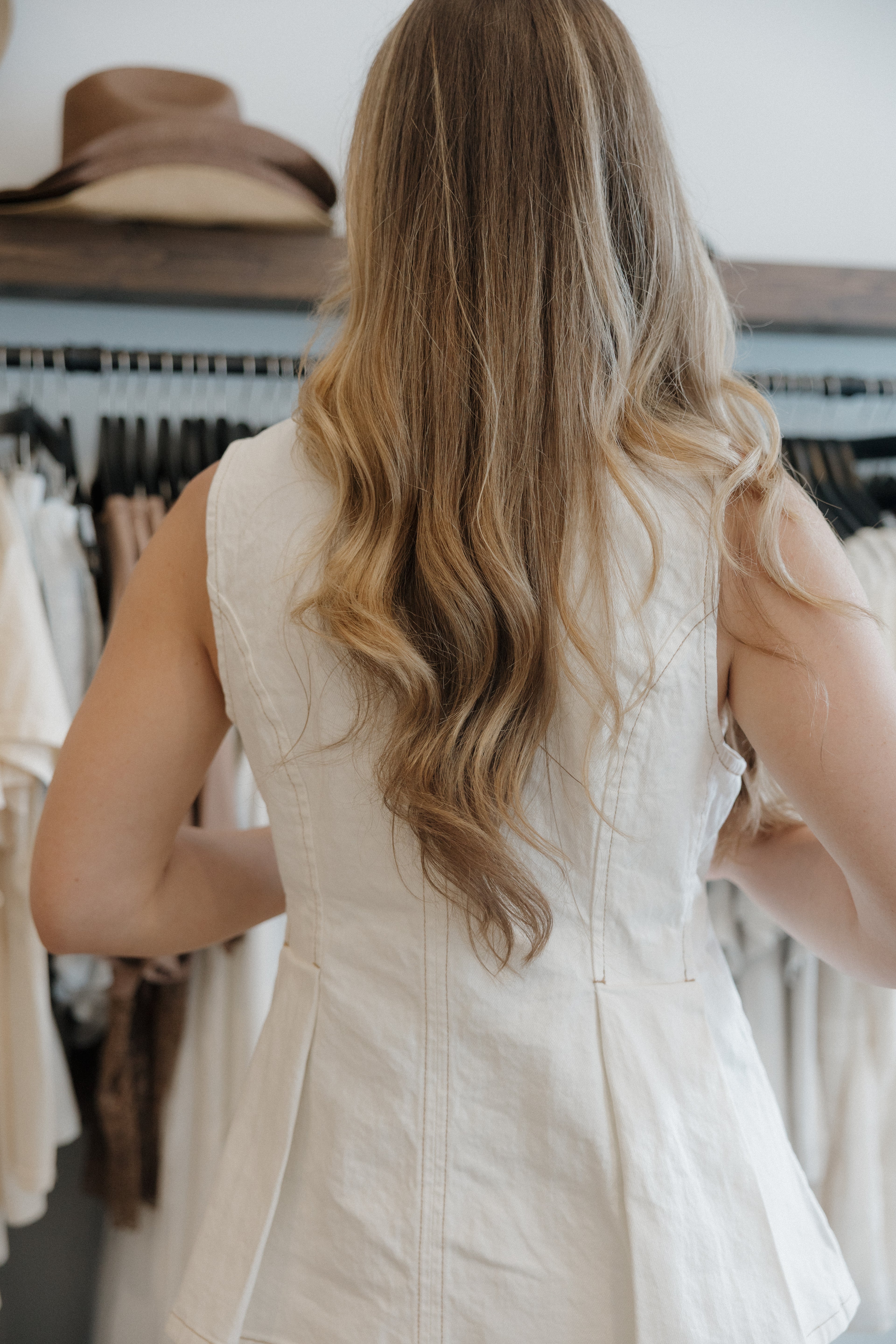 Rowdy Button Down Pleated Vest