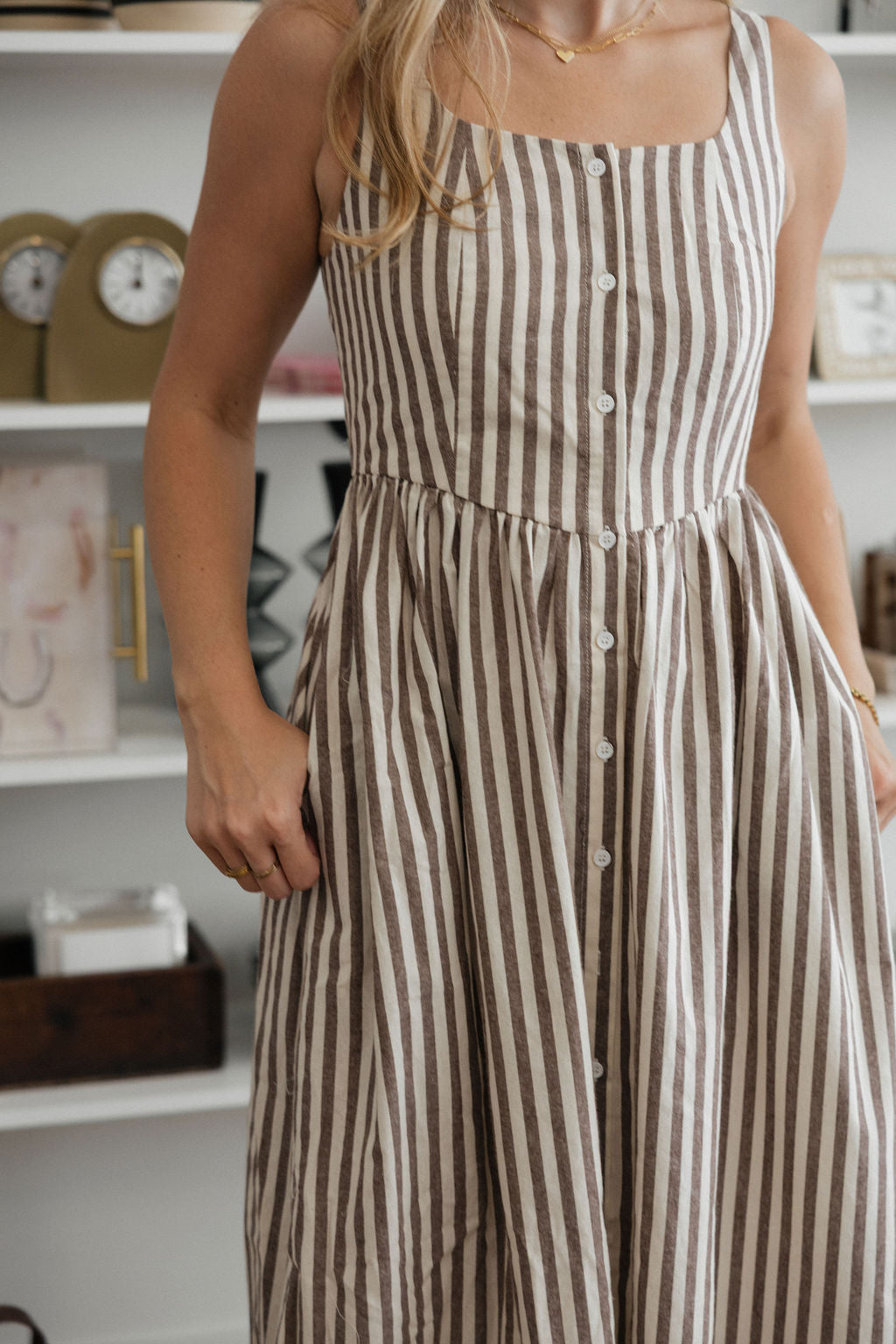 Dream Catcher Striped Button Down Dress