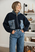 Briley Sweater Jacket in Navy