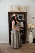 Marie Maxi Dress in Olive Grey