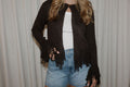 Western Fringe Trim Cardigan