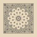 Natural Paisley Embroidered Bandana