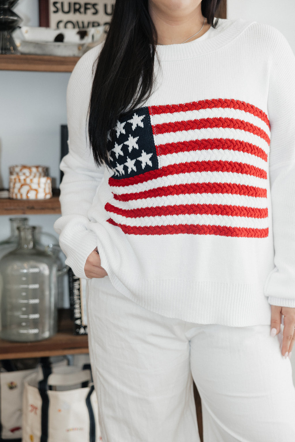 American Honey Sweater in White