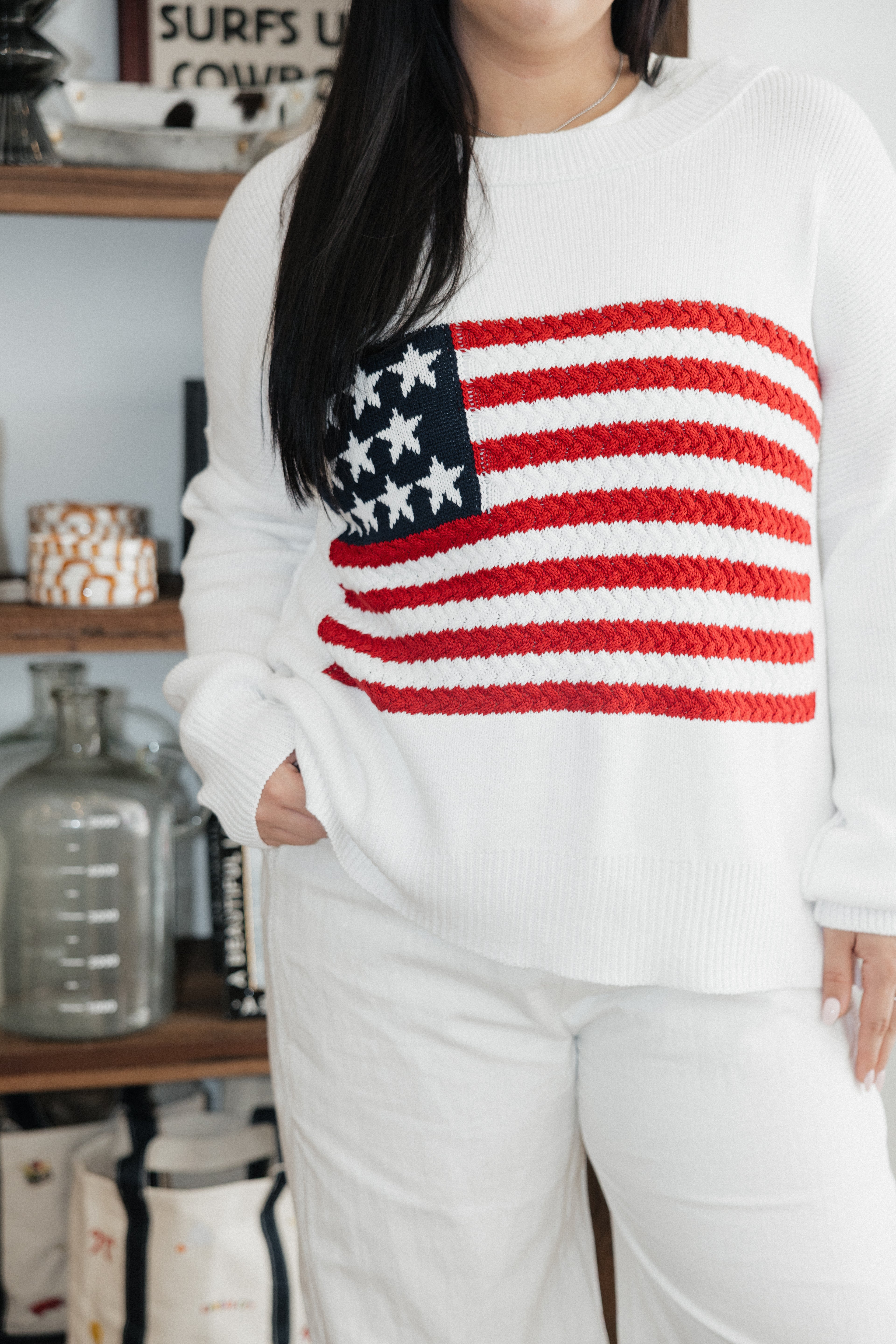 American Honey Sweater in White