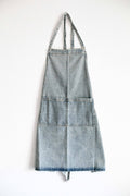 Washed Denim Apron Embroidered