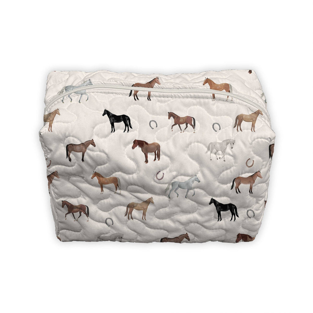 Meadow Herd Icon Linen Quilted Makeup Bag