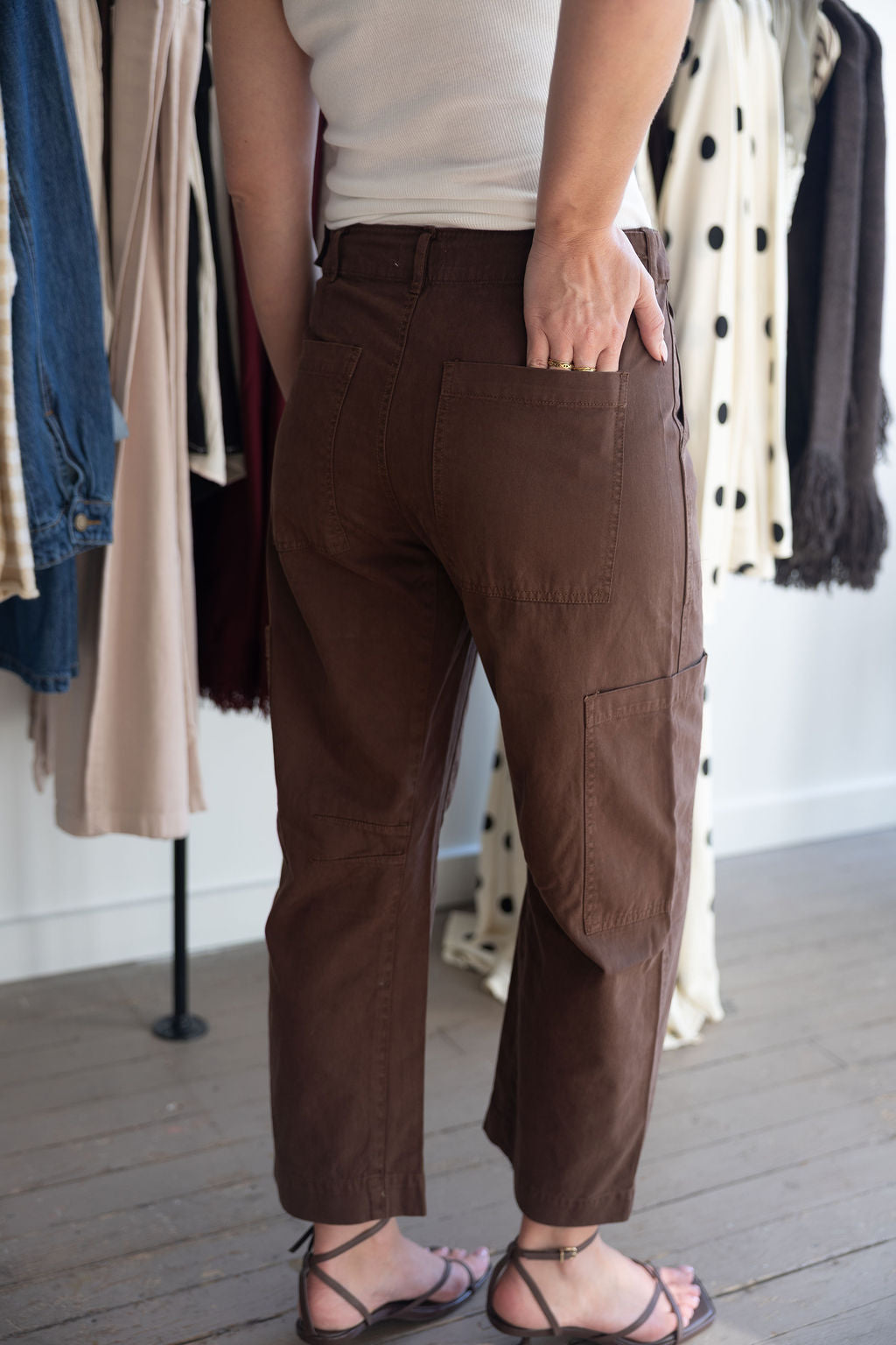 Sabrina Curved Utility Pants in Lindt