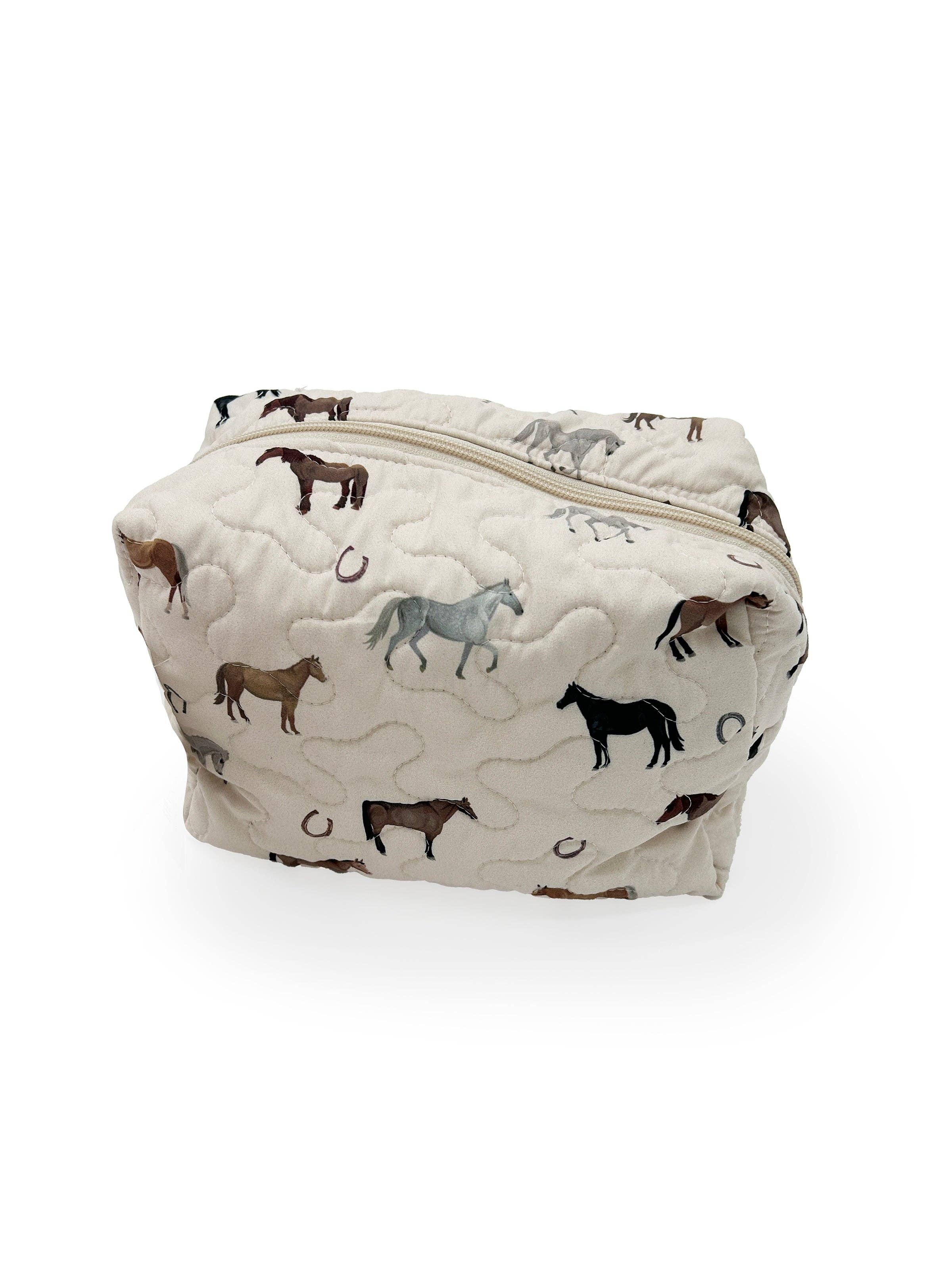 Meadow Herd Icon Linen Quilted Makeup Bag
