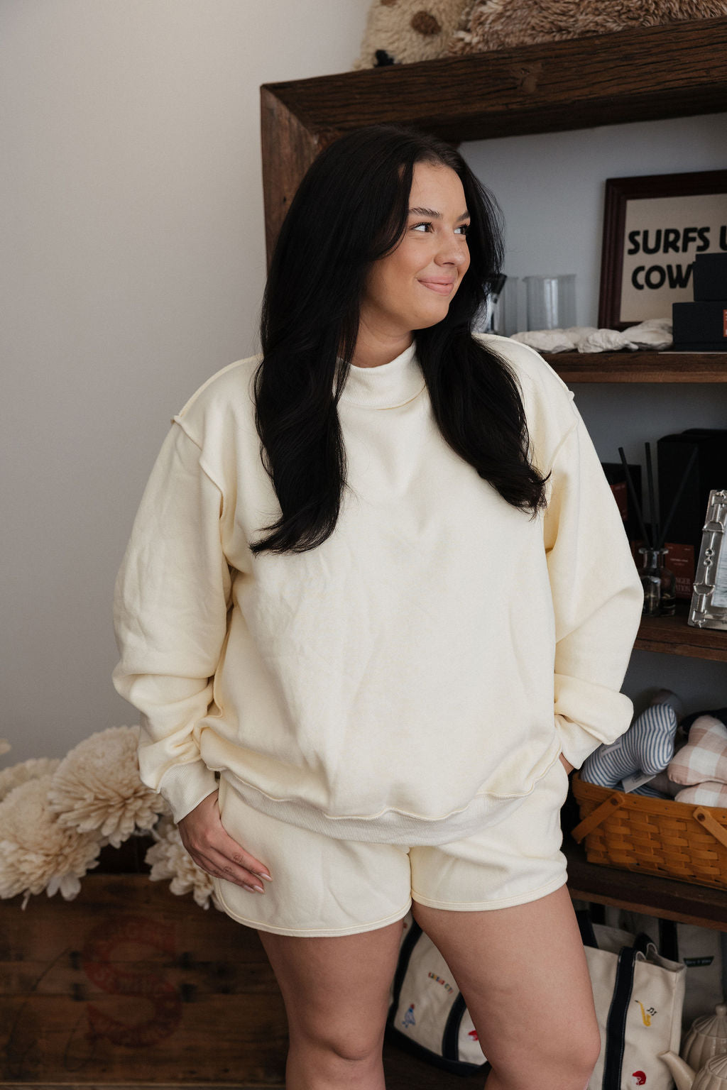Hayes Buttercream Mock Neck
