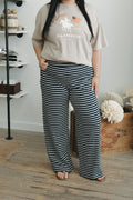 Beckett Woven Striped Pants in Navy