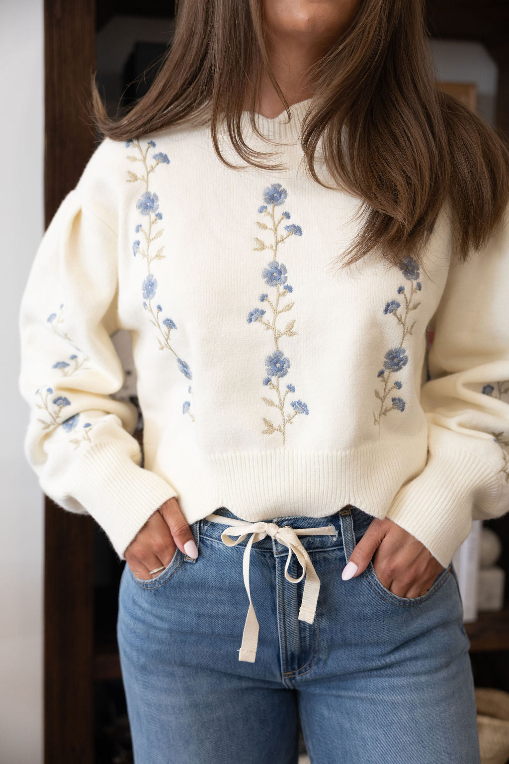 Sage Scallop Sweater