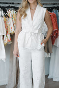 Harlow Floral Eyelet Tie Top