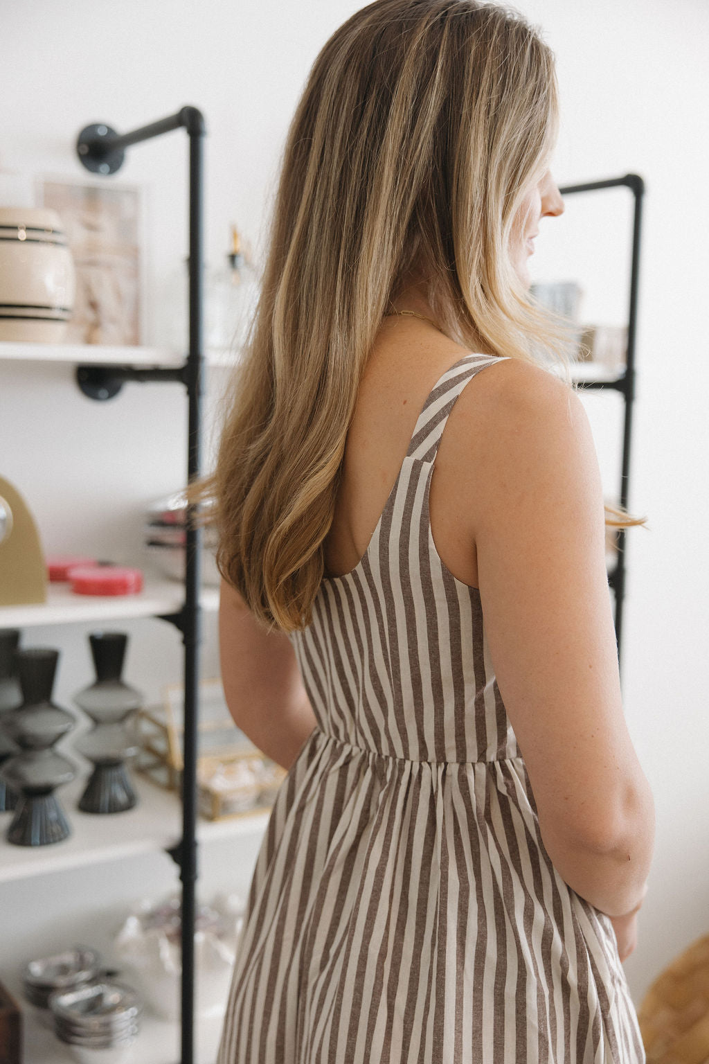 Dream Catcher Striped Button Down Dress