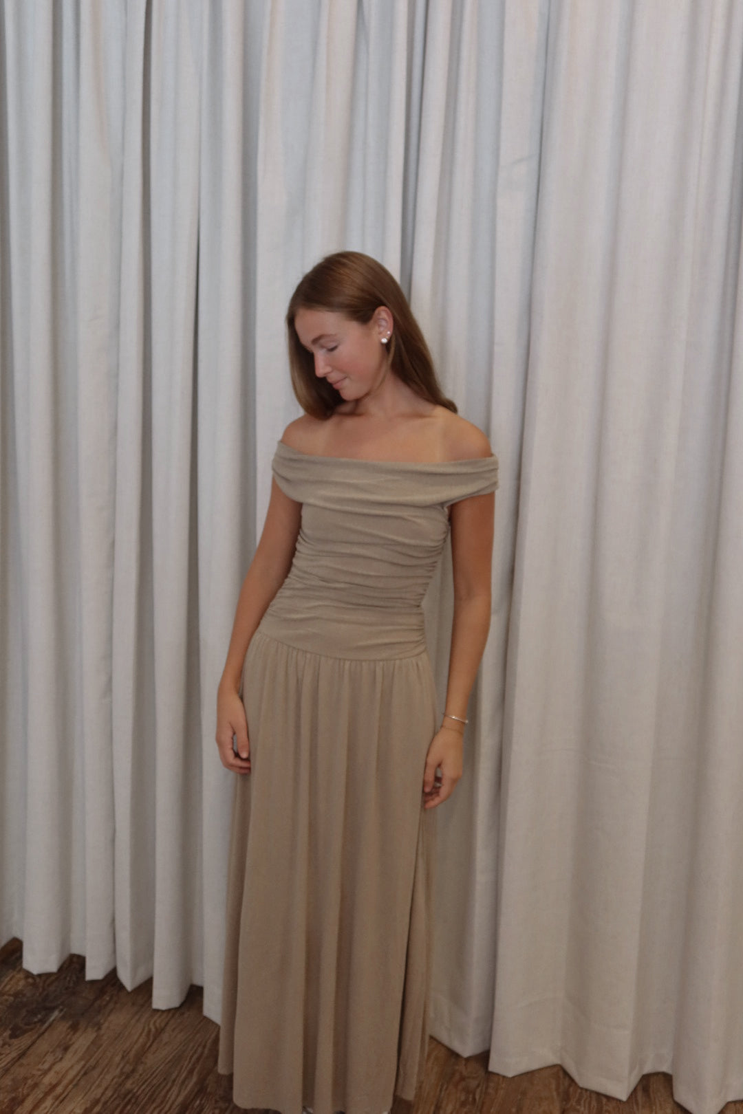 Blakely Dress in Taupe