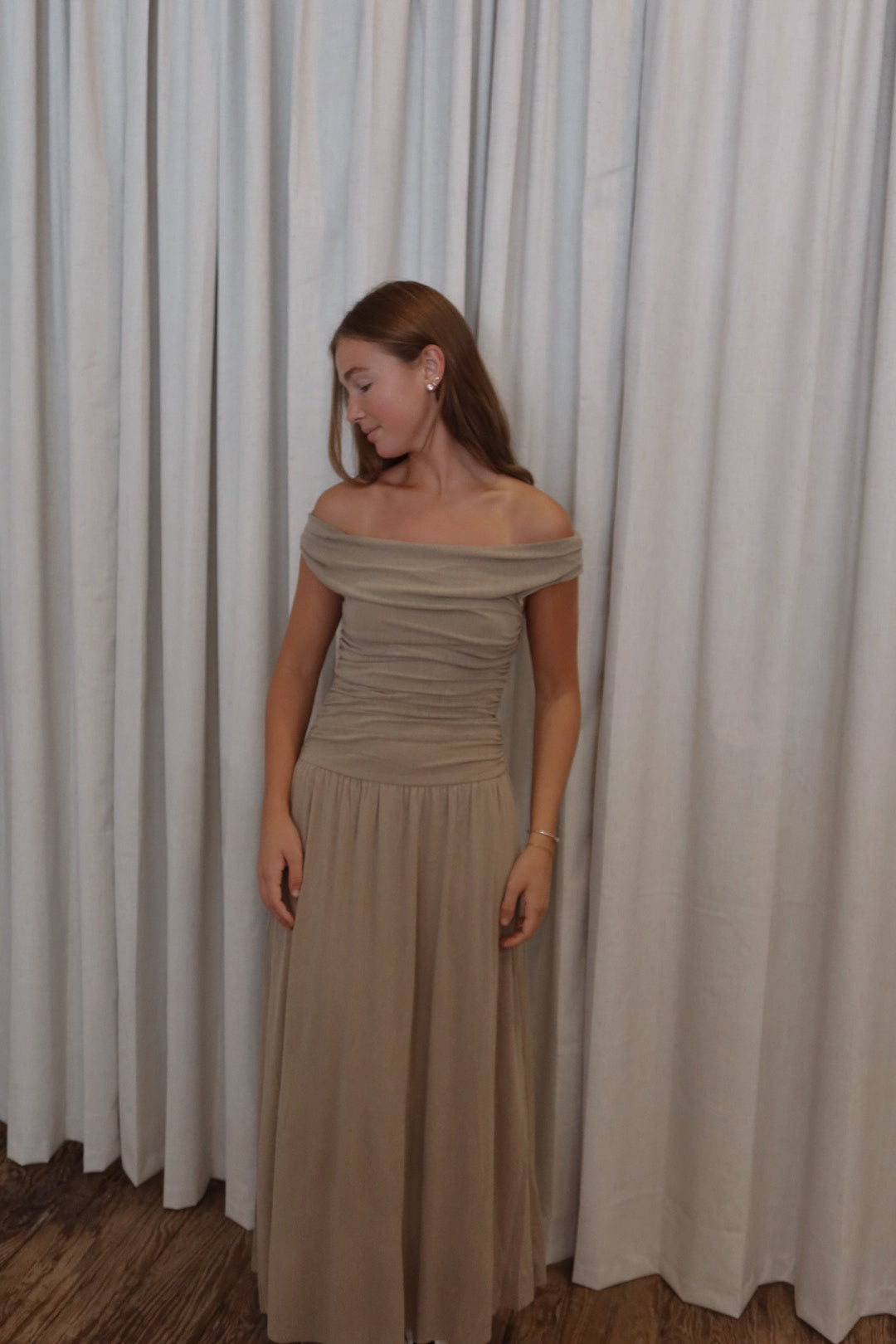 Blakely Dress in Taupe