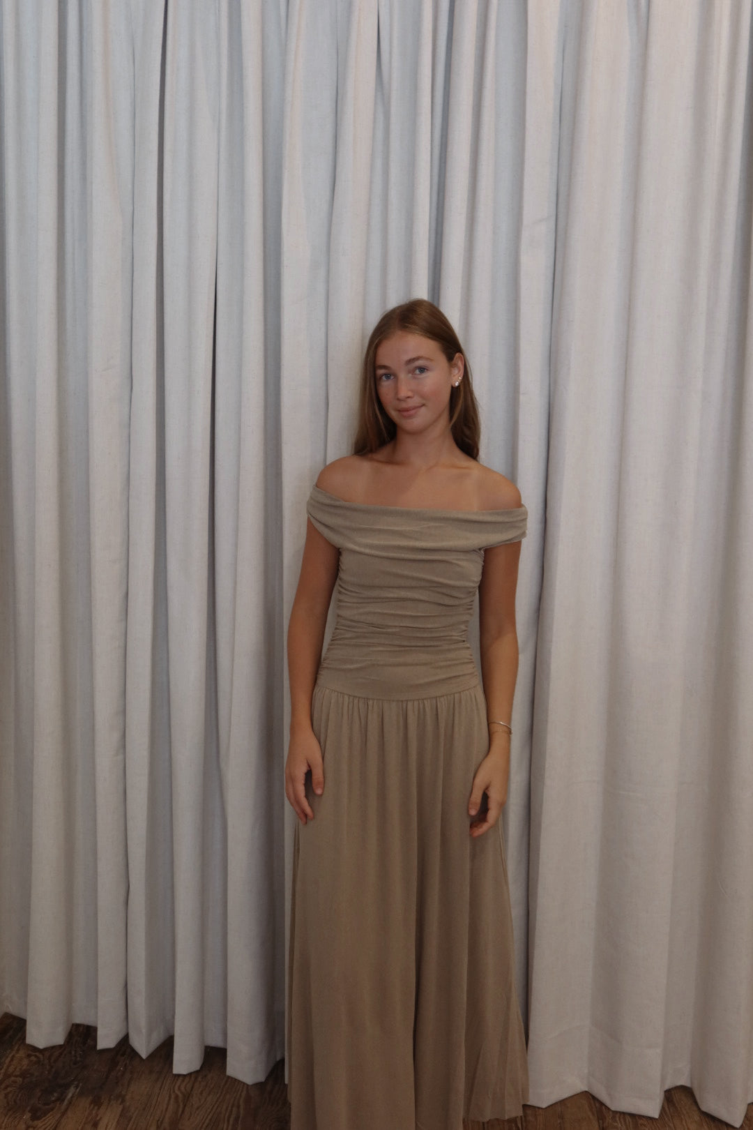 Blakely Dress in Taupe