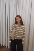 The Natalia Sweater in Taupe and White