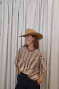 All Day Tee in Brown and White
