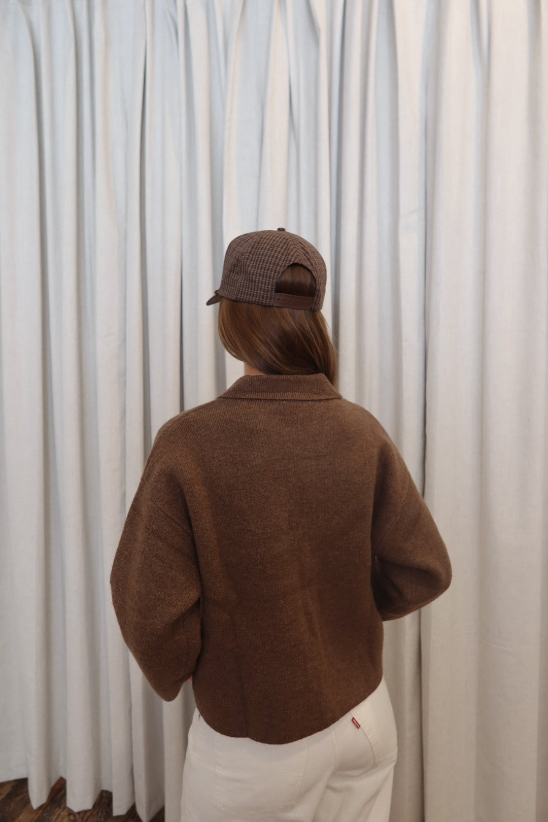 The Marlow Collared Zip Up in Chocolate