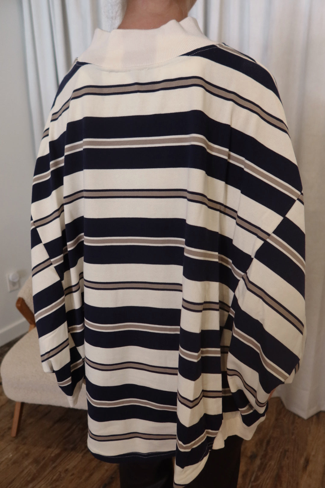 Highland Striped Oversized Crewneck Top