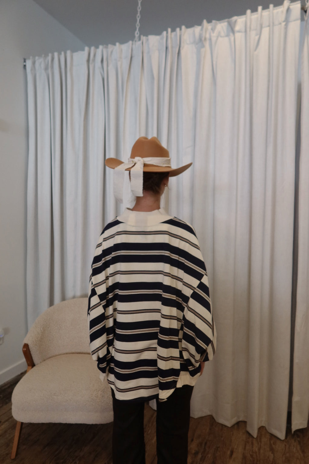 Highland Striped Oversized Crewneck Top