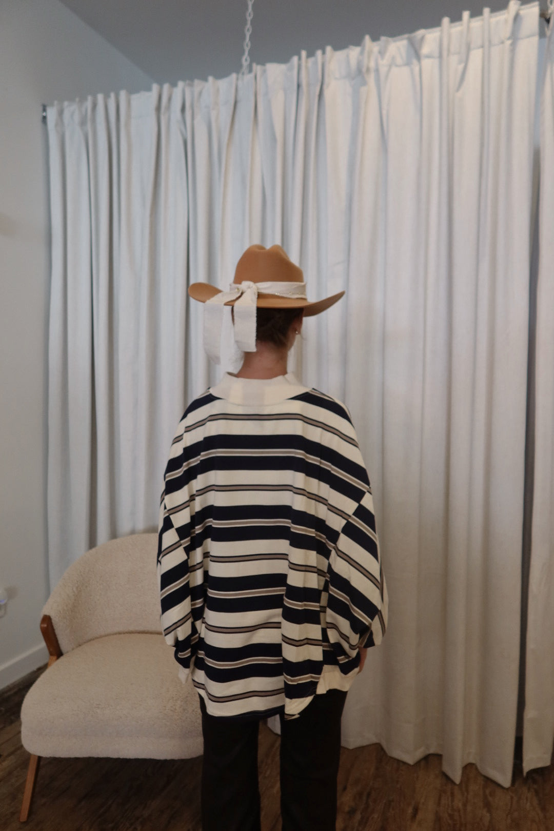 Highland Striped Oversized Crewneck Top