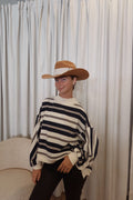 Highland Striped Oversized Crewneck Top