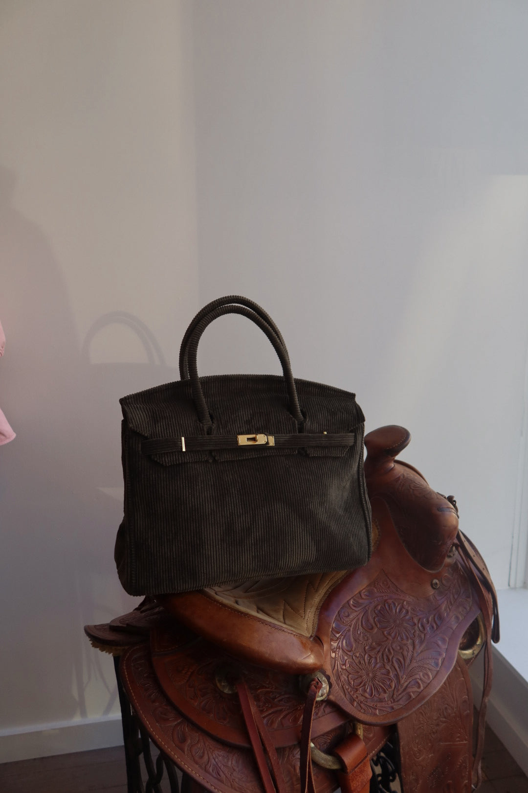 Corduroy Boatkin Bag in Olive Green