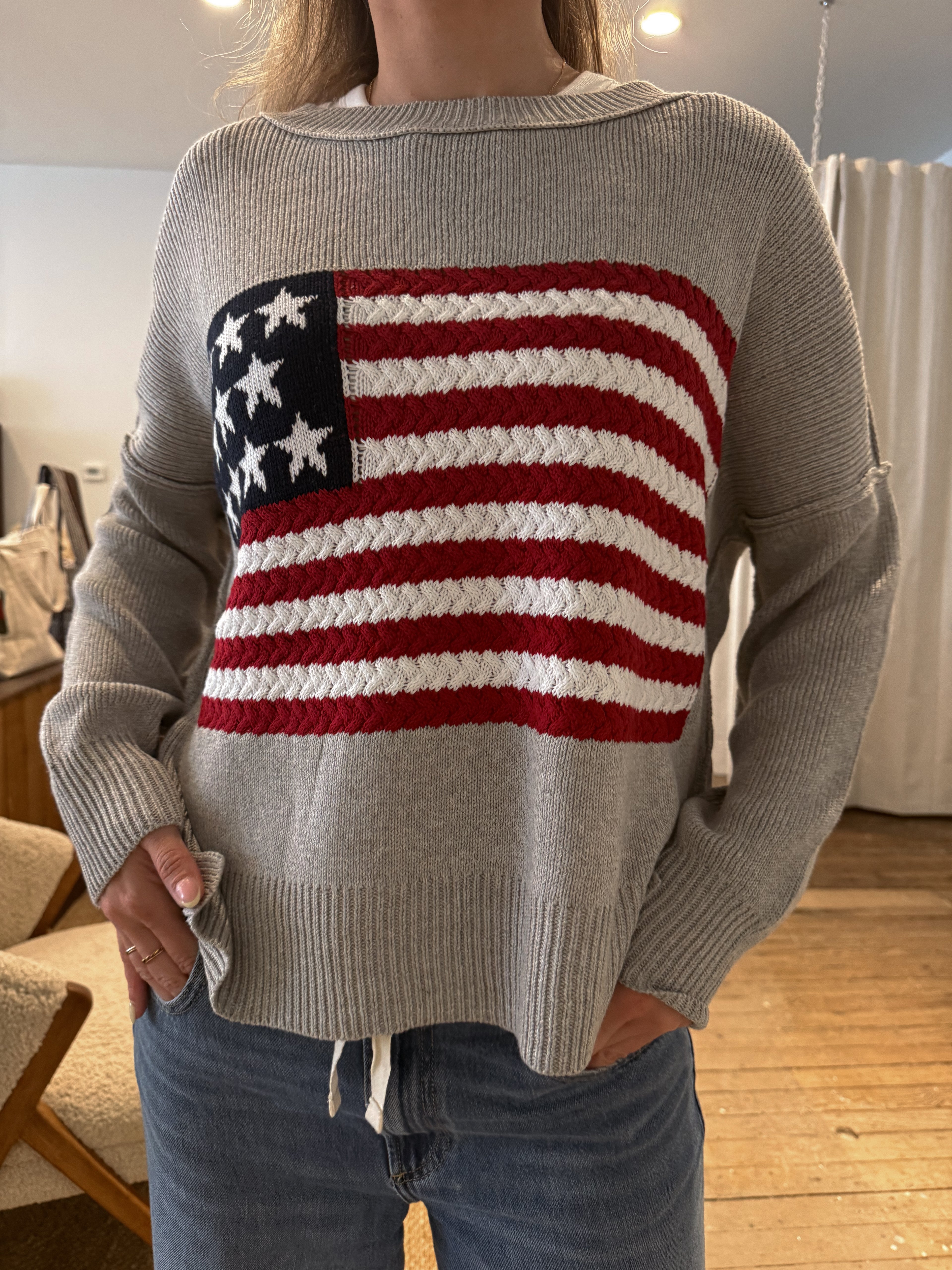 American Honey Sweater in Grey