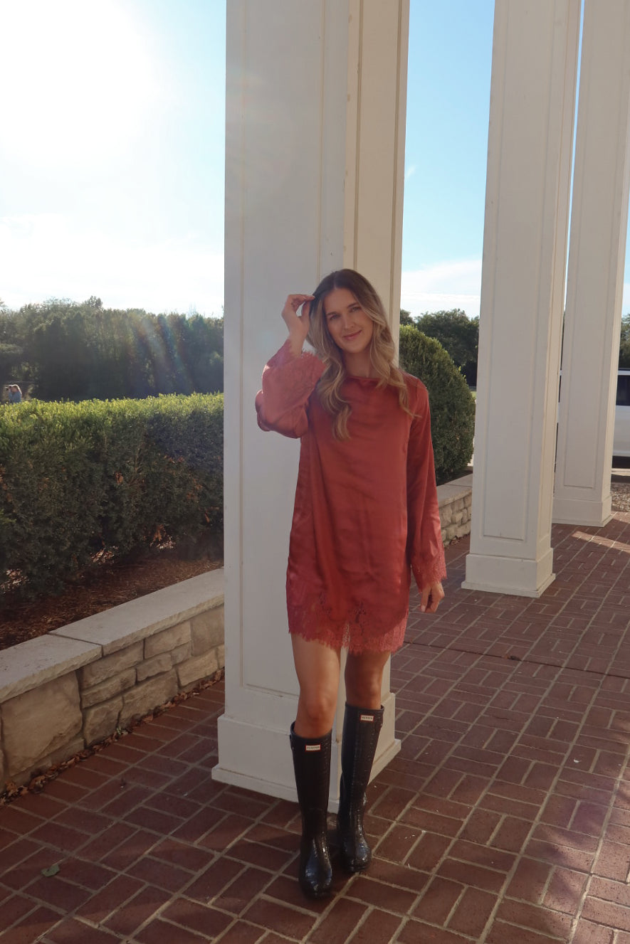 Sienna Satin Long Sleeve Mini