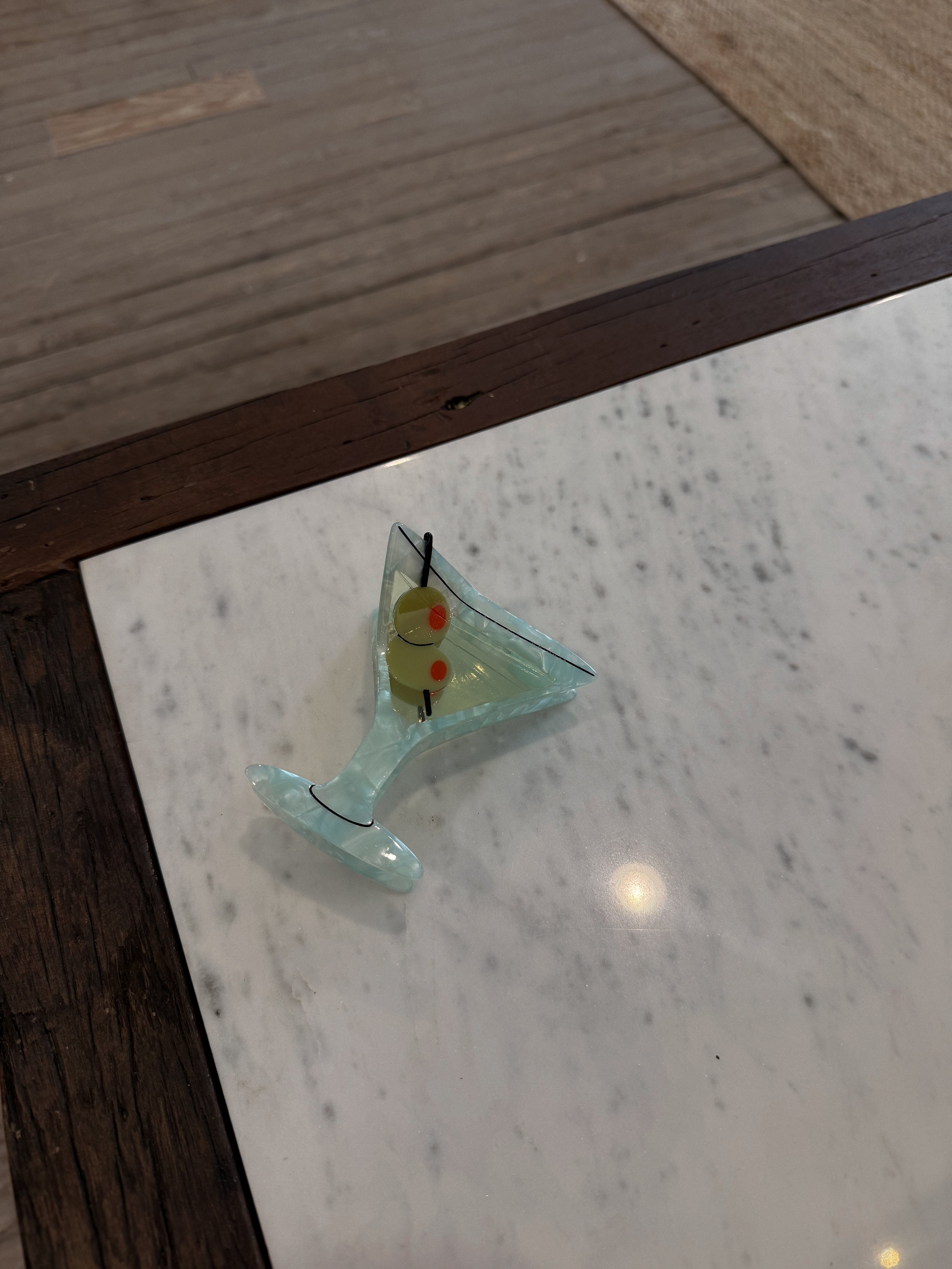 Large Martini Hair Claw Clip