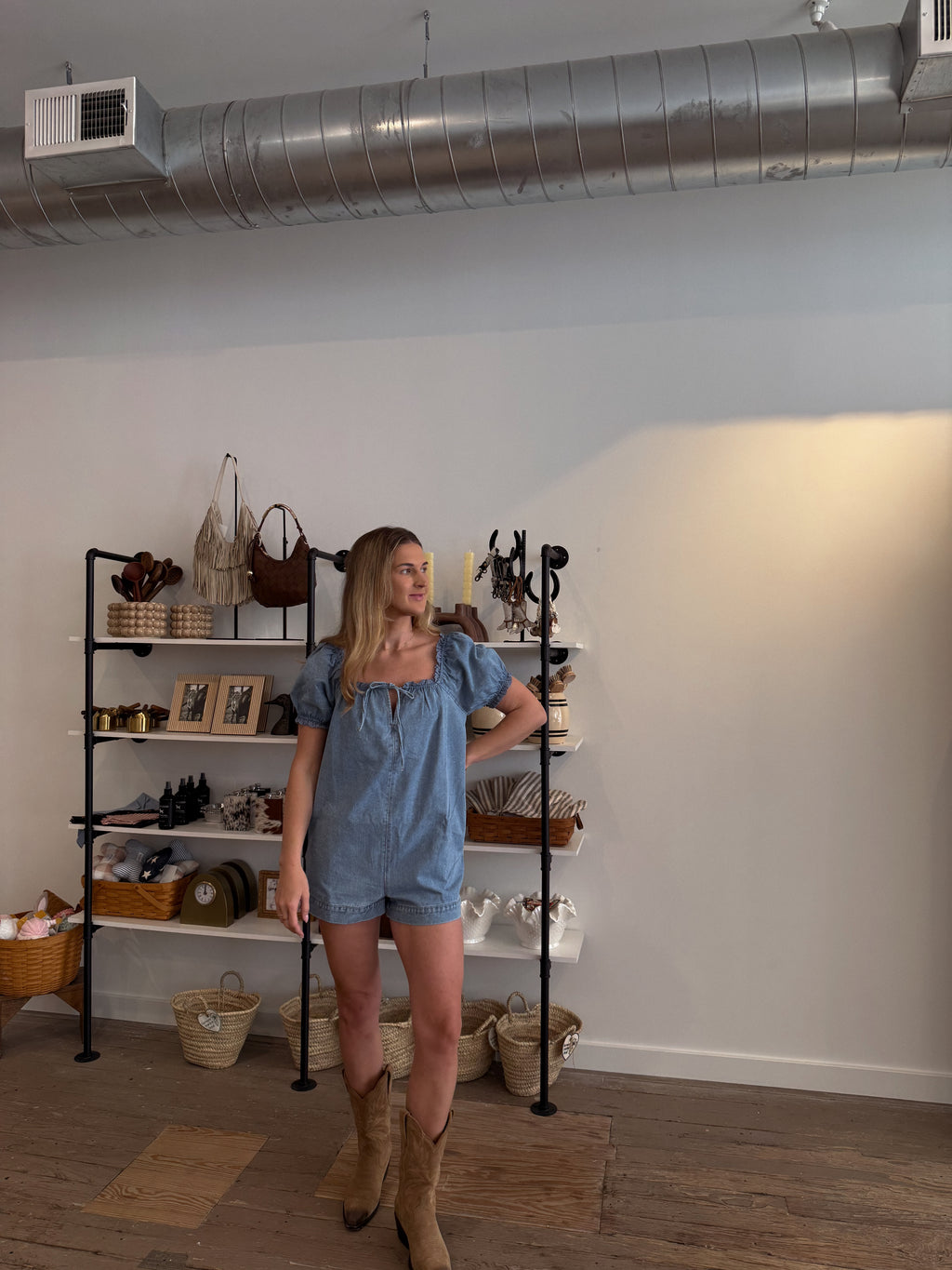 Long Weekend Denim Romper