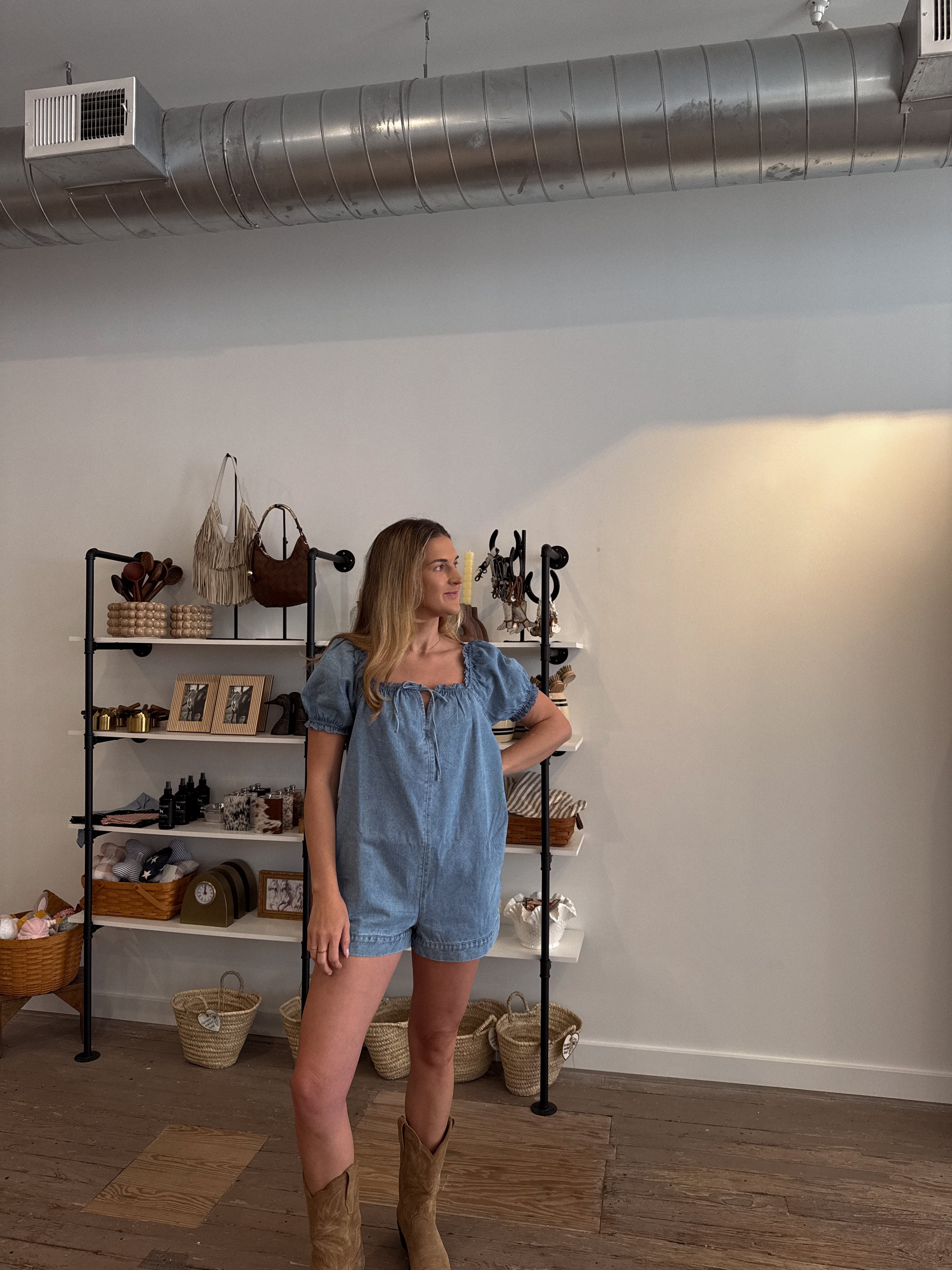Long Weekend Denim Romper