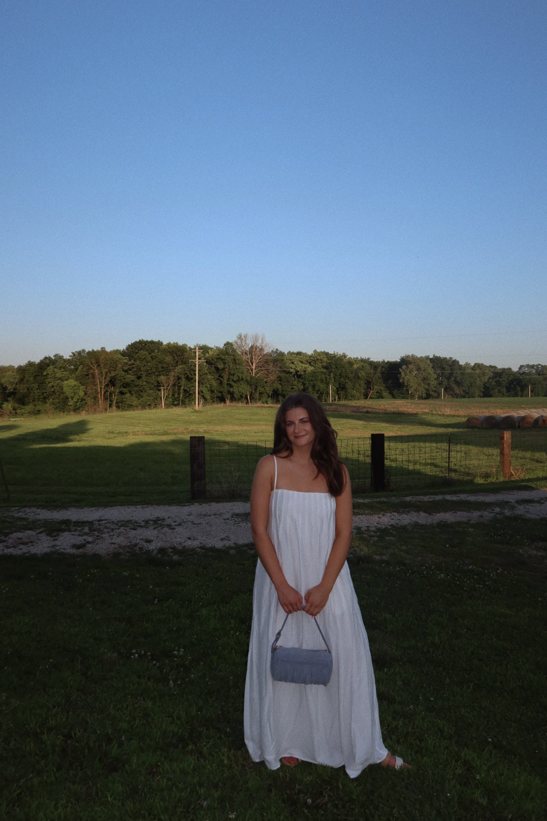 Main Street Pleated Maxi Dress in Off White