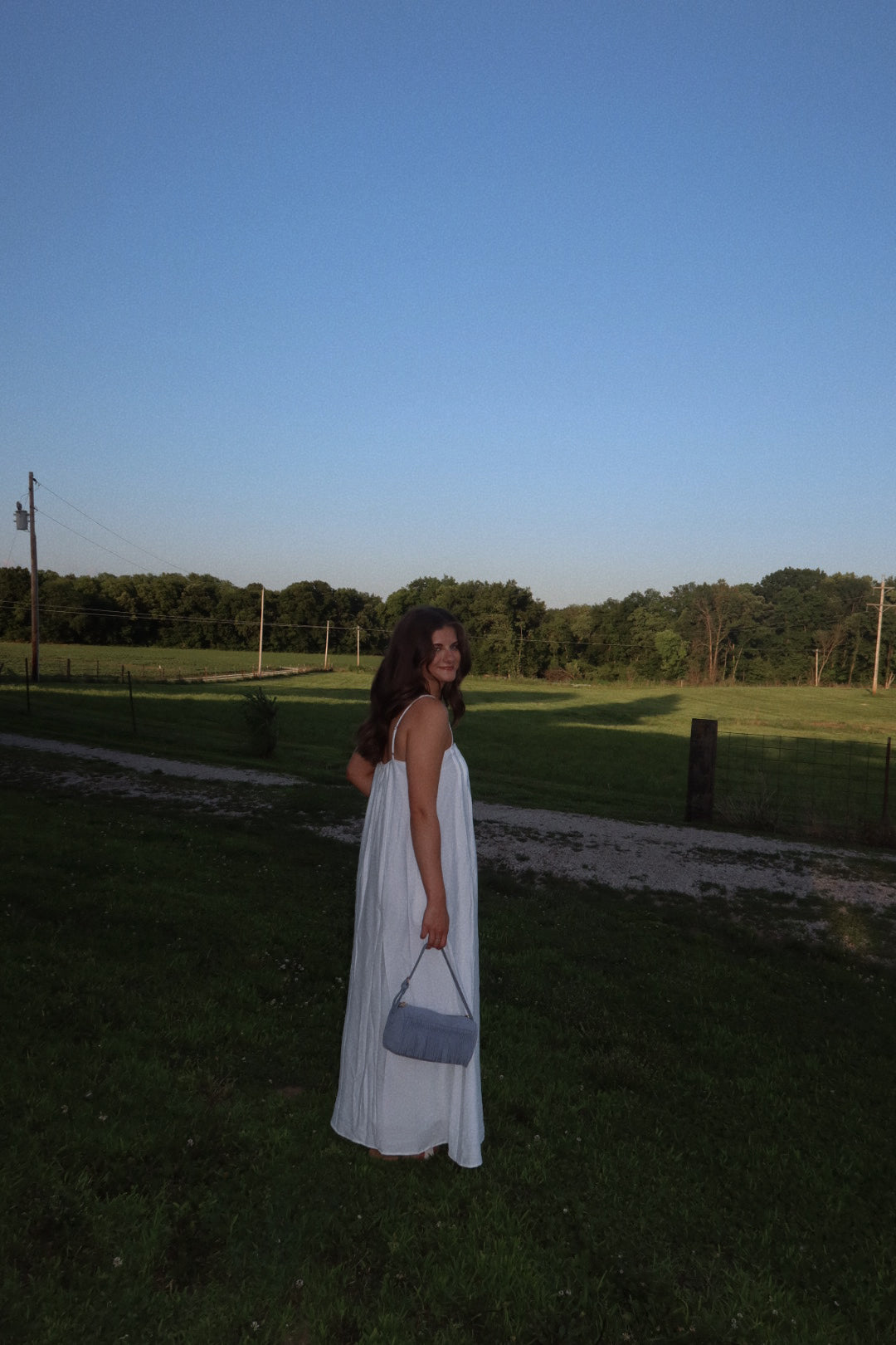 Main Street Pleated Maxi Dress in Off White