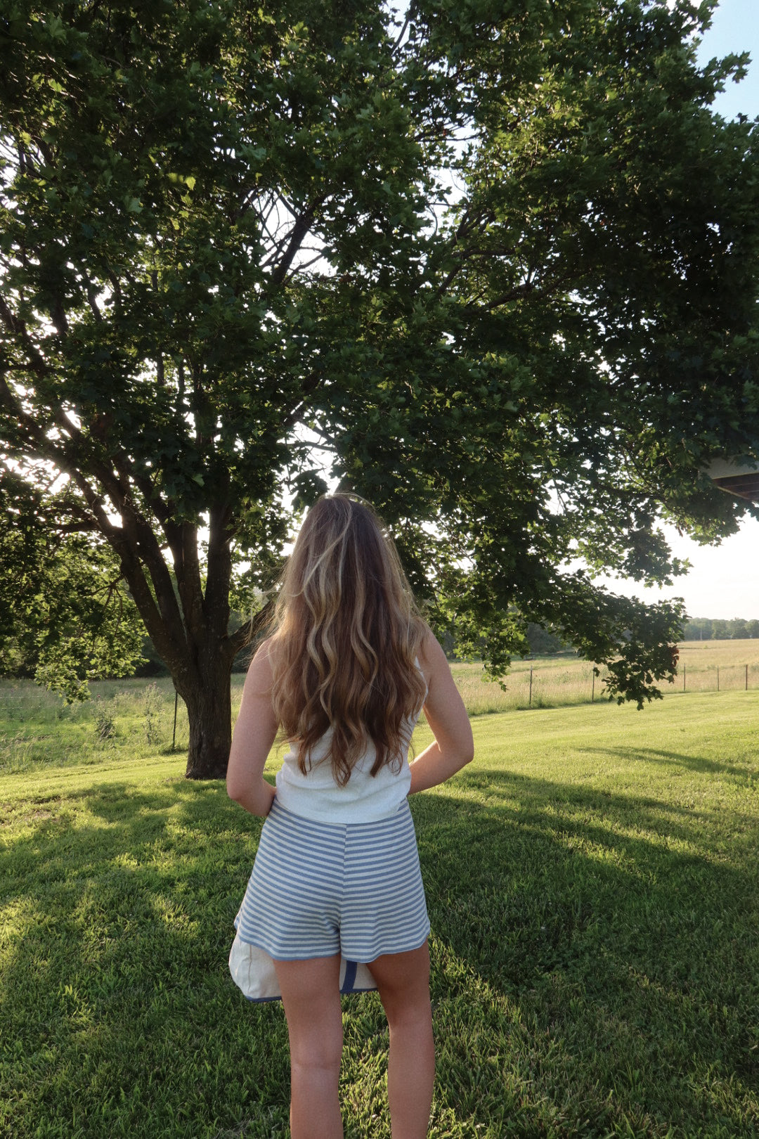 Hamptons Striped Elastic Waist Shorts