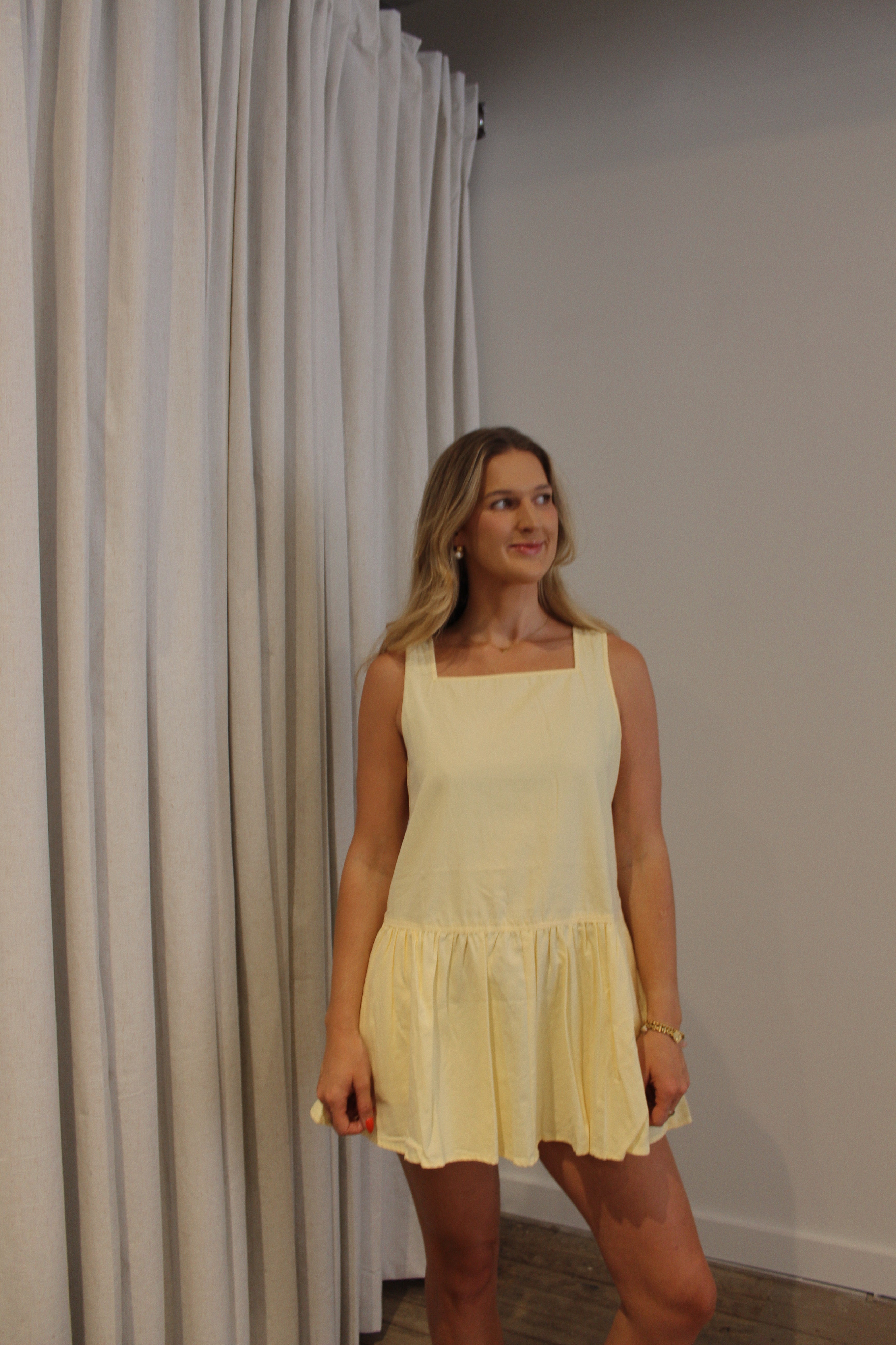 Buttercream Cotton Flare Tunic Dress